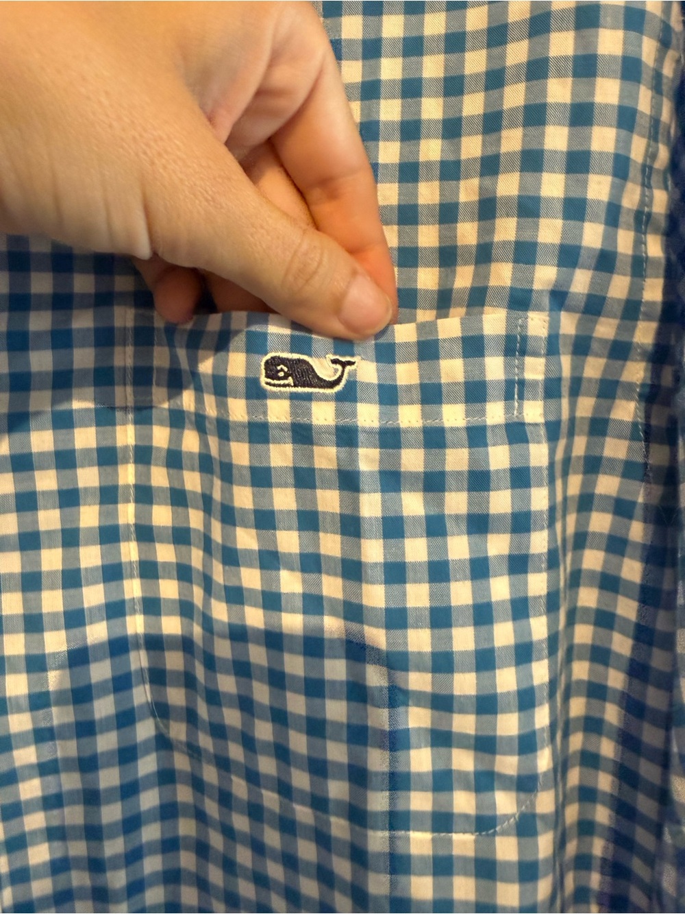 Vineyard Vines Blue and White Gingham Button-Down Shirt - Picture 4 of 6